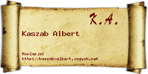 Kaszab Albert névjegykártya