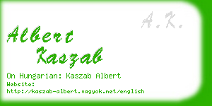 albert kaszab business card